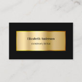 Zwart goud moderne elegant QR-code Visitekaartje (Voorkant)