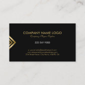 Zwart & Goud Moderne Geometrische Accenten Visitekaartje (Achterkant)