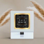 Zwart & Goud Moderne Huidverzorging Product Verpak Vierkante Sticker