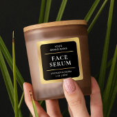 Zwart & Goud Moderne Huidverzorging Product Verpak Vierkante Sticker