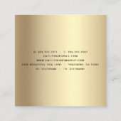 Zwart goud moderne luxe kapsalon make-up artiest vierkante visitekaartje (Achterkant)