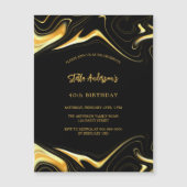 Zwart goud moderne luxe verjaardag magnetische uitnodiging (Voorkant)