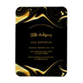 Zwart goud moderne luxe verjaardag uitnodiging magneet (Verticaal)