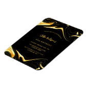 Zwart goud moderne luxe verjaardag uitnodiging magneet (Linkerzijde)