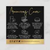 Zwart & Goud Moderne Macarons Gebak Chef Vierkante Visitekaartje (Voorkant)