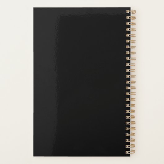 Zwart goud moderne minimalistische luxe 2026 planner (Achterkant)