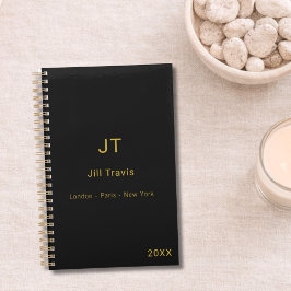 Zwart goud moderne minimalistische luxe 2026 planner