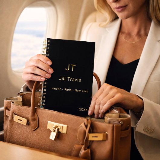 Zwart goud moderne minimalistische luxe notitieboek