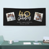 Zwart & goud moderne multi foto 40 en fantastisch spandoek (Beurs)