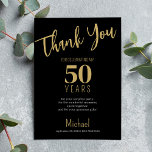 Zwart goud moderne typografie mijlpaal verjaardag bedankkaart<br><div class="desc">Eenvoudige moderne gewaagde typografie elke leeftijd mijlpaal verjaardag dank u kaart sjabloon met uw aangepaste tekst en handtekening.</div>