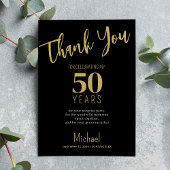 Zwart goud moderne typografie mijlpaal verjaardag bedankkaart