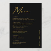 Zwart Goud Moderne Typografie Trouwtafel Menu (Voorkant)