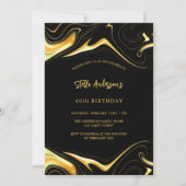 Zwart goud moderne verjaardag kaart (Voorkant)
