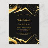 Zwart goud moderne verjaardag uitnodiging briefkaart (Voorkant)