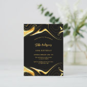Zwart goud moderne verjaardag uitnodiging briefkaart (Staand voorkant)