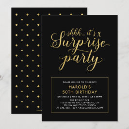 Zwart & Goud | Moderne Verjaardagsfeest Surprise 5 Kaart