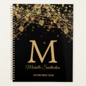 Zwart Goud Monogram Afsprakenboek Planner (Voorkant)