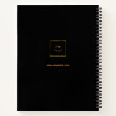 Zwart goud monogram bedrijfslogo notitieboek (Achterkant)