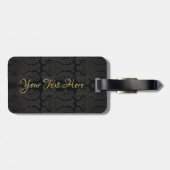 Zwart goud Monogram Classy Royal Style Bagagelabel (Achterkant horizontaal)