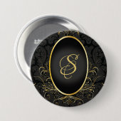 Zwart goud Monogram Classy Royal Style Button (Voorkant /achterkant)
