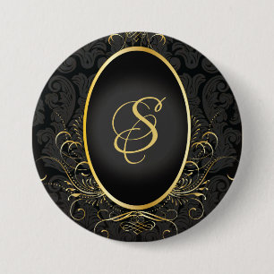 Zwart goud Monogram Classy Royal Style Button