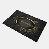 Zwart goud Monogram Classy Royal Style Deur Mat (Schuin)