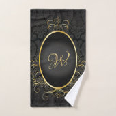 Zwart goud Monogram Classy Royal Style Handdoek Se (Handdoek)