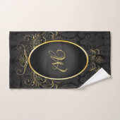 Zwart goud Monogram Classy Royal Style Handdoek Se (Handdoek)