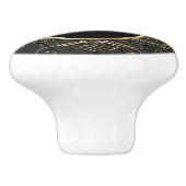 Zwart goud Monogram Classy Royal Style Knop (Zijkant)