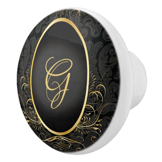 Zwart goud Monogram Classy Royal Style Knop (Rechts)