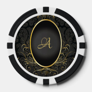 Zwart goud Monogram Classy Royal Style Poker Chip