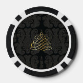 Zwart goud Monogram Classy Royal Style Poker Chip (Achterkant)
