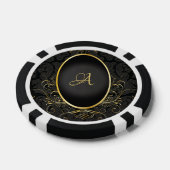 Zwart goud Monogram Classy Royal Style Poker Chip (Enkel)