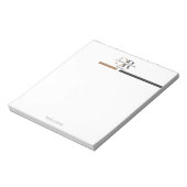 Zwart Goud Monogram Eenvoudig Modern Notitieblok (Linkerzijde)