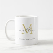 Zwart-goud monogram | Elegant script noemt haar Koffiemok (Links)