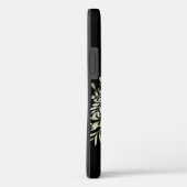 Zwart Goud Monogram Elegante Moderne Groenelemente Case-Mate iPhone Case (Achterkant / Rechts)