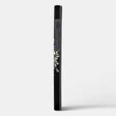 Zwart Goud Monogram Elegante Moderne Groenelemente Case-Mate iPhone Case (Achterkant / Links)