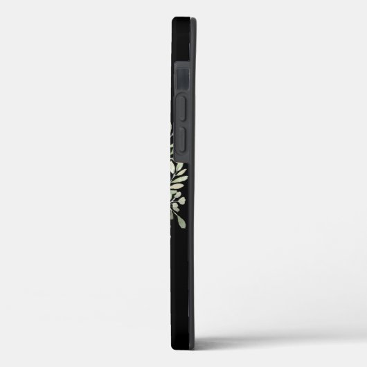 Zwart Goud Monogram Elegante Moderne Groenelemente Case-Mate iPhone Case (Achterkant / Links)