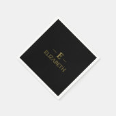 Zwart & Goud Monogram Elegante servetten (Hoek)