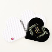 Zwart Goud Monogram Groene Bladeren Notitieboek (Binnen)