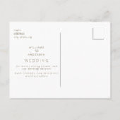 Zwart & Goud Monogram Huwelijk Bewaar de Datum Briefkaart (Achterkant)