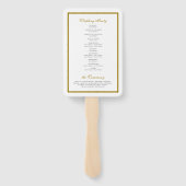 Zwart & Goud Monogram Huwelijksceremonie Programma Handwaaier (Achterkant)