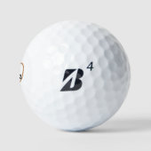 Zwart goud monogram initialen naam simpel golfballen (Logo)