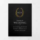 Zwart goud monogram krans verhaal & programma brui (Cover)