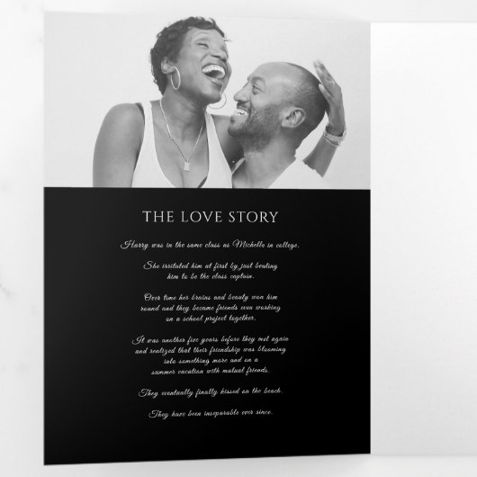 Zwart goud monogram krans verhaal & programma brui (Binnenzijde eerst)