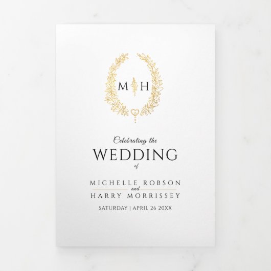 Zwart goud monogram krans verhaal & programma brui (Cover)