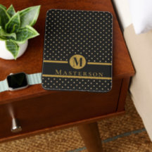 Zwart & Goud Monogram Letter "R" met Achternaam