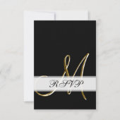 Zwart Goud Monogram M Trouw RSVP (Voorkant)
