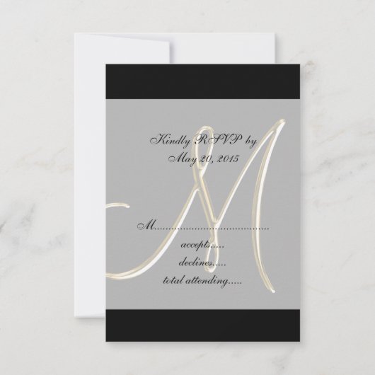 Zwart Goud Monogram M Trouw RSVP (Achterkant)