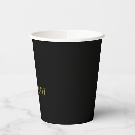 Zwart & Goud Monogram Papieren Bekers (Links)